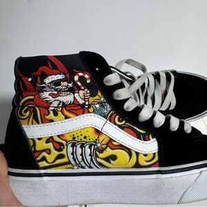 Vans Sk8-Hi Santa Flame Black Sz 4.5 M 6 W Limited Holiday Xmas Streetwear Skate